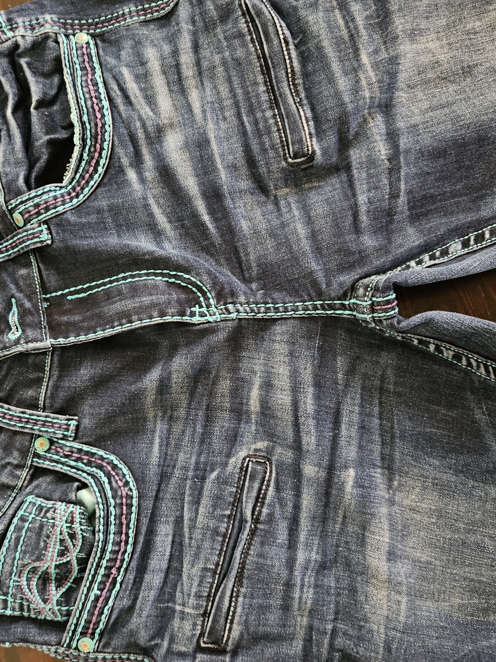 Teal & Turquoise FLARE Jeans